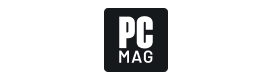 Mustavalkoinen logo: PCMag